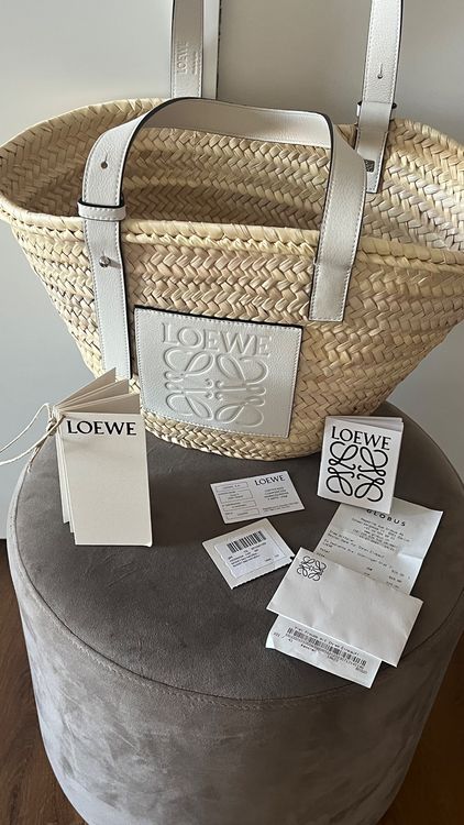 Loewe Basket Bag Medium in Palm and White Calf Skin Kaufen auf Ricardo