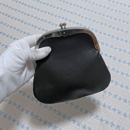 Schwarzes Portemonnaie Leder VINTAGE 50s Schnappverschluss