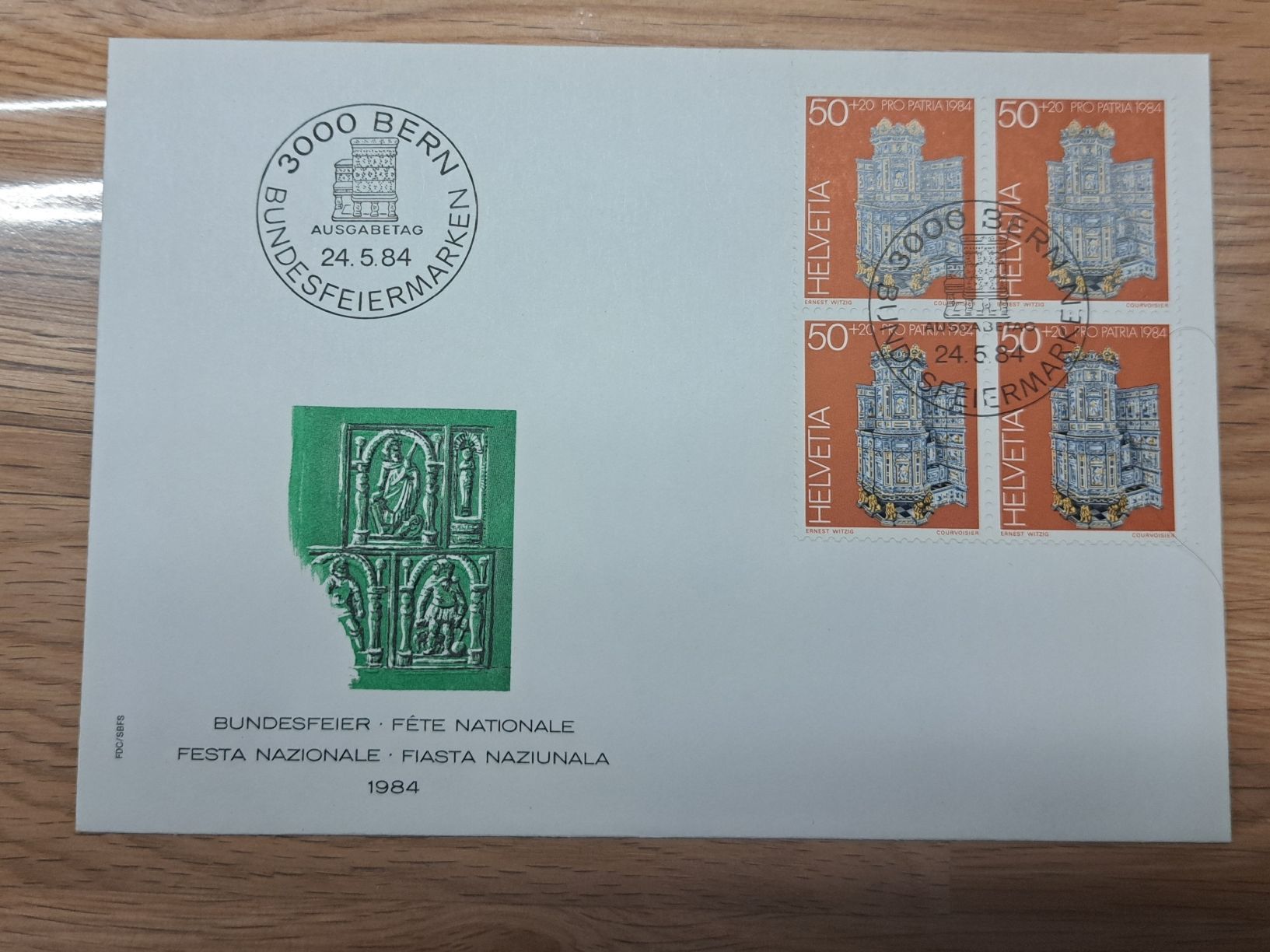 Tutti i francobolli: Briefmarkencouvert Helvetia Bundesfeier 1984 – Nuovo (secondo la descrizione) da Chur venduto da linda-schlitzohr 4