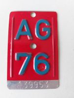 Velonummer AG 76 plaque Velo