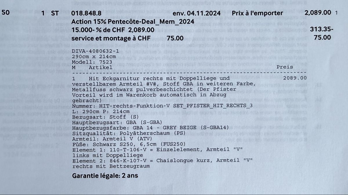 Divani: Canapé Diva Pfister – Nuovo (secondo la descrizione) da Gollion venduto da locs01 5