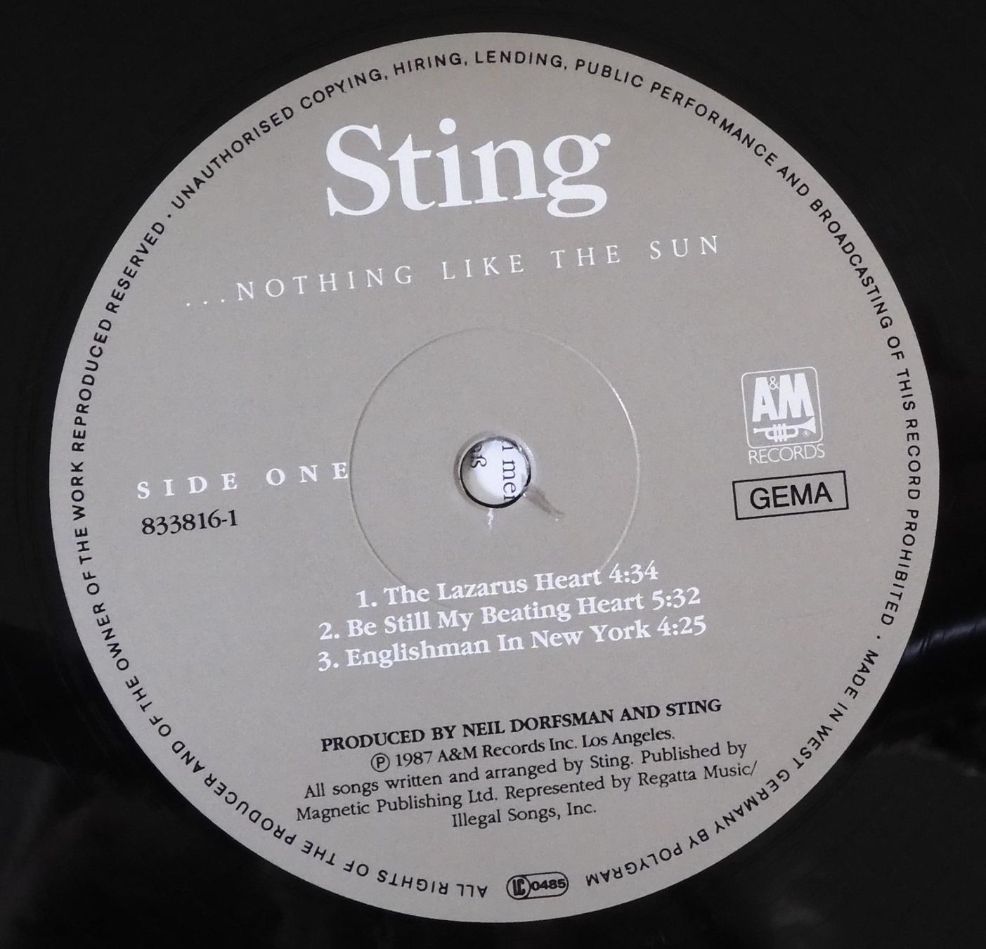 Schallplatten: Sting - ...Nothing Like The Sun (2 LP) – Gebraucht aus Zürich von Pfluftl2000 1