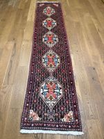 246*53 cm Rosen Bidjar - handgeknüpft Perserteppich