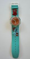 Montre Swatch unique, turquoise, décorée, pour l'été ☀️! ...