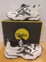 Sneakers Buffalo blanc noir motif vache taille 40 NEW Y2K