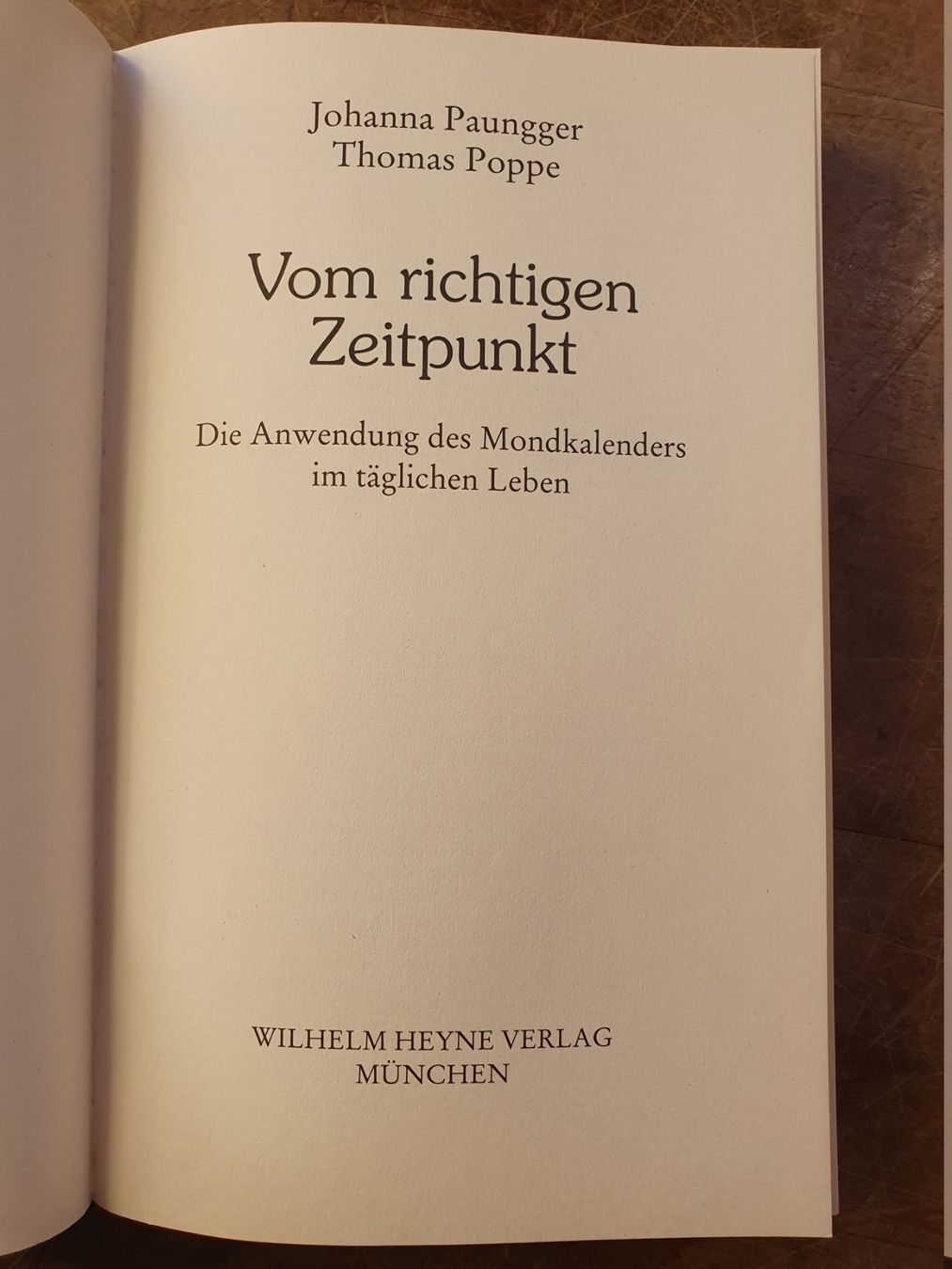 Libri: Vom richtigen Zeitpunkt - Jonanna Paungger – Usato da Zürich venduto da loosebone 1