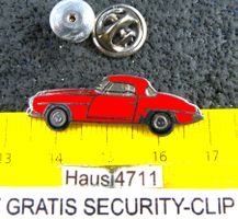 MERCEDES BENZ 190SL ROT AUTO OLDI PIN ENAMEL m.SECURITY-CLIP