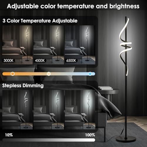 Lampes: Wohnzimmer Modern LED Dimmbar Leselampe Stehleuchte mit Fern – Neuf avec emballage d'origine à Hundwil par Stallone6 2