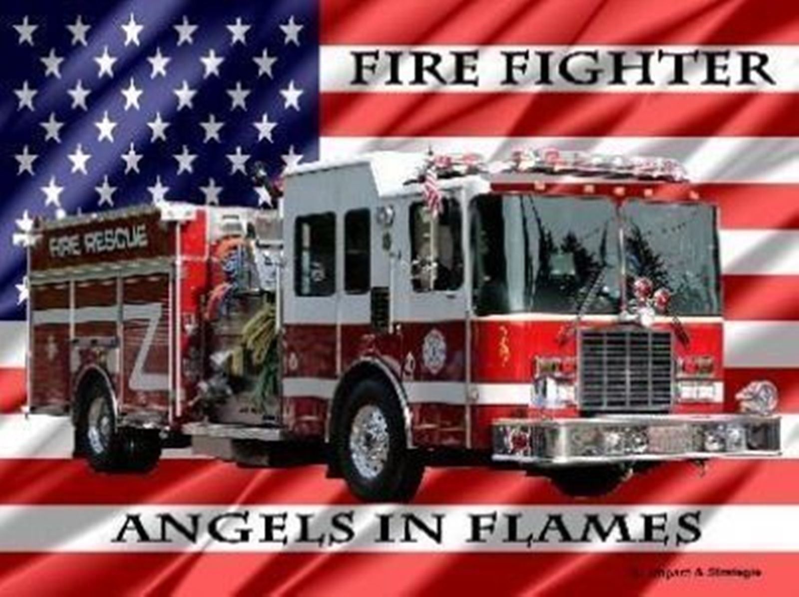 Insegne: Blechschild-FIRE FIGHTER-ANGELS IN FLAME - 15 X 21 CM – Nuovo e nell'imballaggio originale da Rupperswil venduto da big-one-sale 1