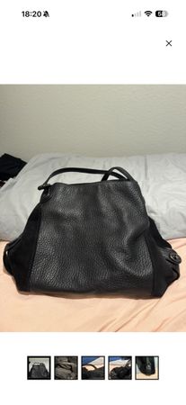 Sac à main Coach noir en cuir et suède bon état général