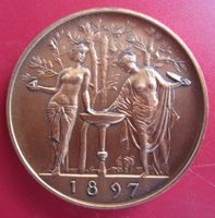 Arnold Böcklin Gedenkmedaille 1897 Prägung 1977 Bronze