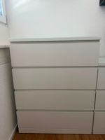 IKEA MALM Kommode weiss 4 Schubladen inkl. Glasplatte