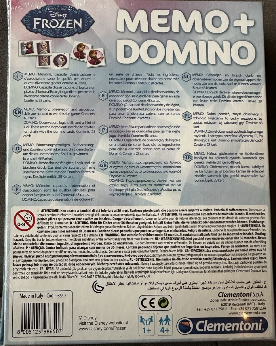 Clementoni Giochi: Frozen Memo + Domino Spiel – Nuovo e nell'imballaggio originale da Neuenhof venduto da Tina022 1