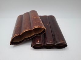 💼 Magnifique Étui à Cigares Vintage en Cuir – 3 Doigts 🍂