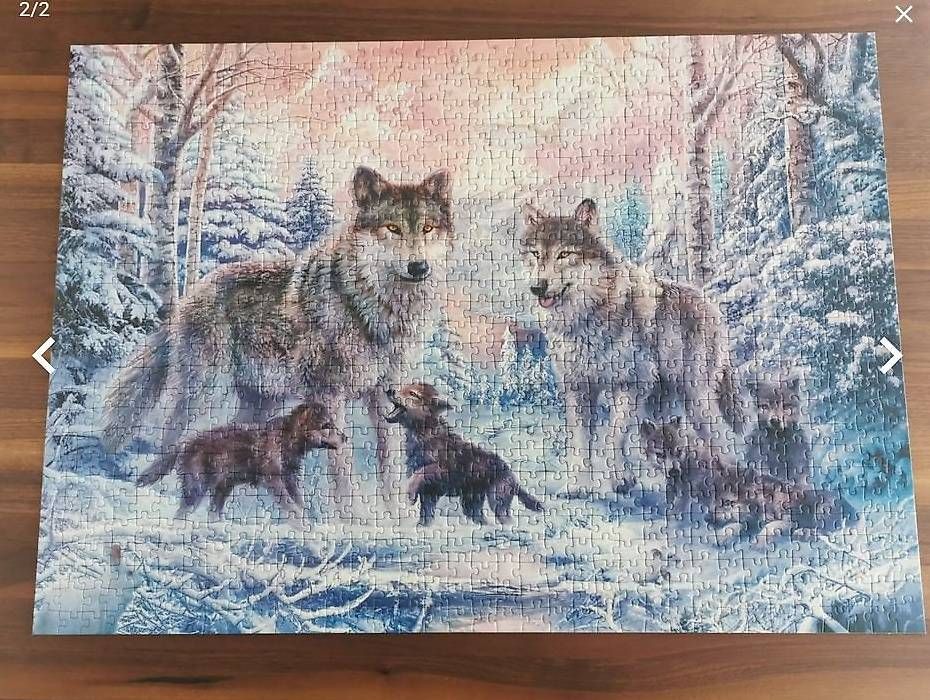 Puzzle: 1000 Teile Puzzle - Wolfsfamilie – Usato da Lausen venduto da Swiss4444 1