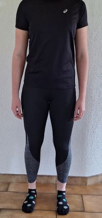 Legging 3/4 sport SHEIN taille S, noir/gris.