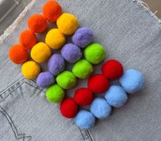 24x Filz Pompom Bällchen  24mm   für Allerlei Kreative Ideen