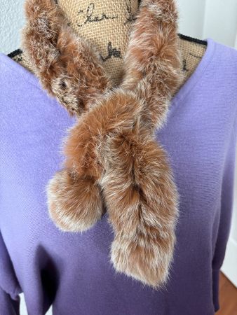 Schal Braun Kaninchen 80 cm Wie neu