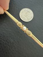 Vintage Andreas Daub (A*D) Brosche Amerikaner Gold mit Perle