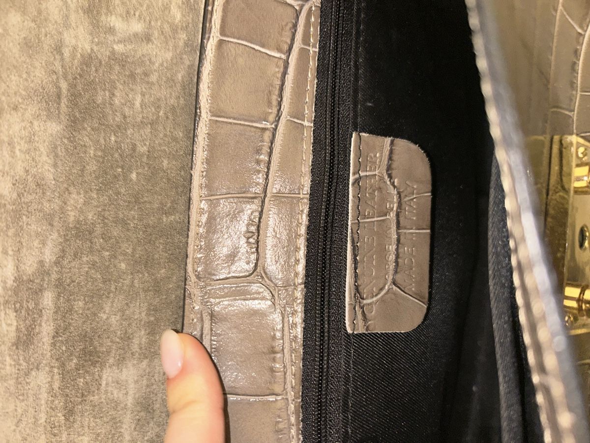 Borse da donna: Lederhandtasche in Kroko-Optik, braun – Nuovo (secondo la descrizione) da Uster venduto da julijules 4
