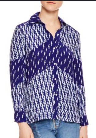 Chemisier Sandro bleu électrique motif éclair taille 1!