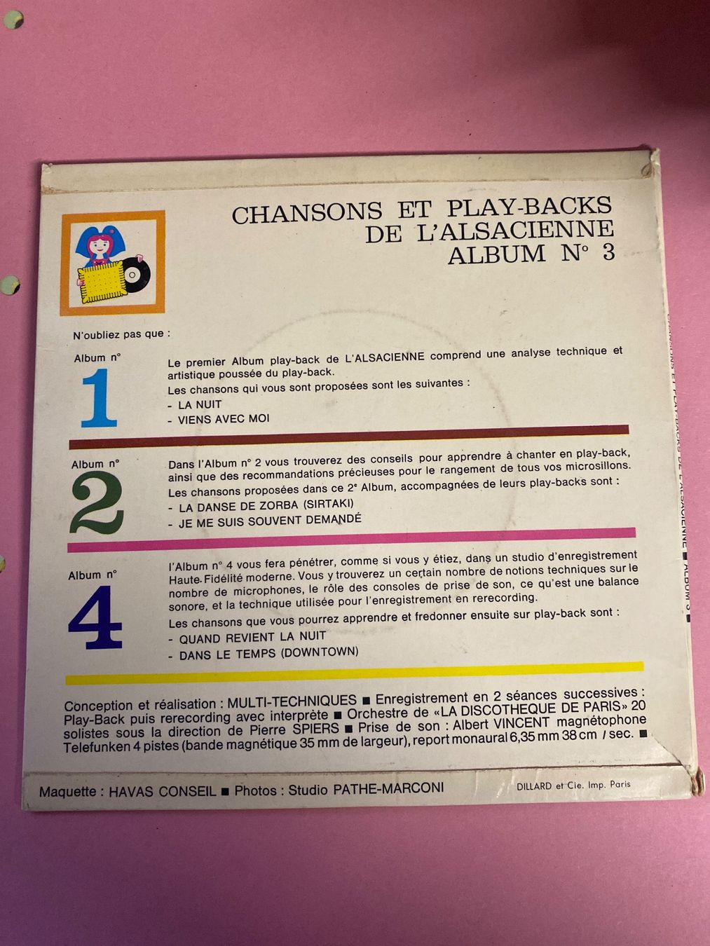 Dischi in vinile: 45 TOURS -  Play-Backs Chansons d'Alsace Vol. 3 – Usato da Le Brassus venduto da cinema13 1
