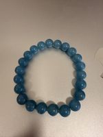 Bracelet en aigue-marine naturelle, perles bleues d'été