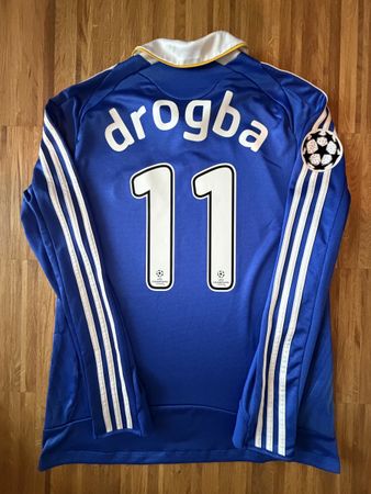 Original Drogba Chelsea 2008/09 Langarm UCL Trikot M/L