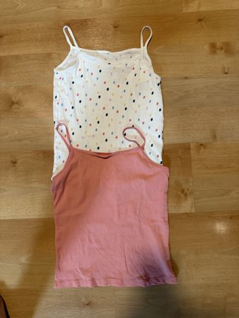 2 Tank Tops Grösse 146 Punkte Rosa Weiss Guter Zustand