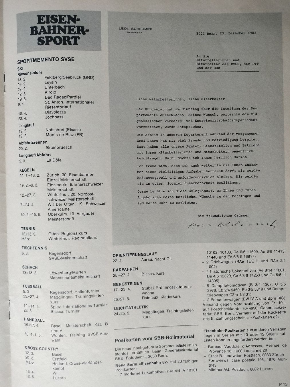 Riviste & Magazine: SBB CFF FFS Nachrichtenblatt von 1983 – Usato da Schwanden Sigrisw venduto da pho_2mc9 5