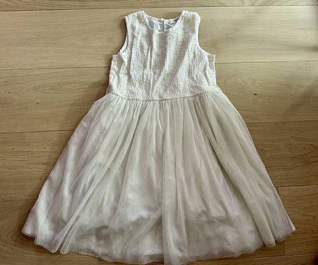 Robe blanche anniversaire baptême mariage 7-8 ans 128cm