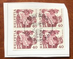 4 er Block Nr.598 mit Papier Stempel Bern   