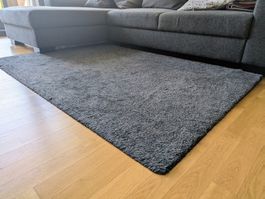 IKEA STOENSE Rug 133x195 cm Grey + Anti-Slip Mat