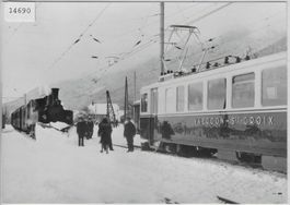 Le premier train electrique a Baulmes