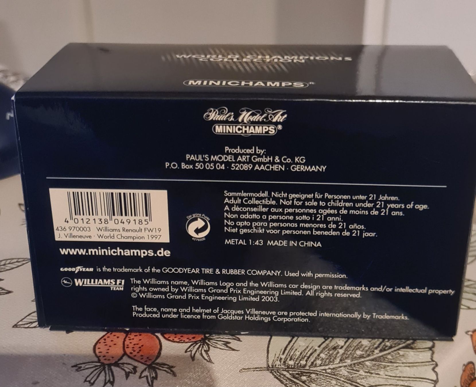Minichamps Modellini d'auto: Minichamps Jacques Villeneuve – Nuovo e nell'imballaggio originale da Estavayer-Le-Lac venduto da limo-nade 2