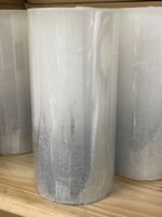 Kerzen in Weiss-Silber Rustico/Gr. L/7x14cm hoch/OVP