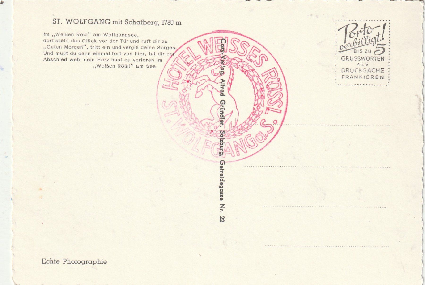 Cartoline postali: St. Wolfgang – Usato da Lumbrein venduto da made02 1