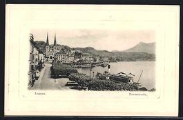 Luzern, Promenade, Dampfer am Anleger, B