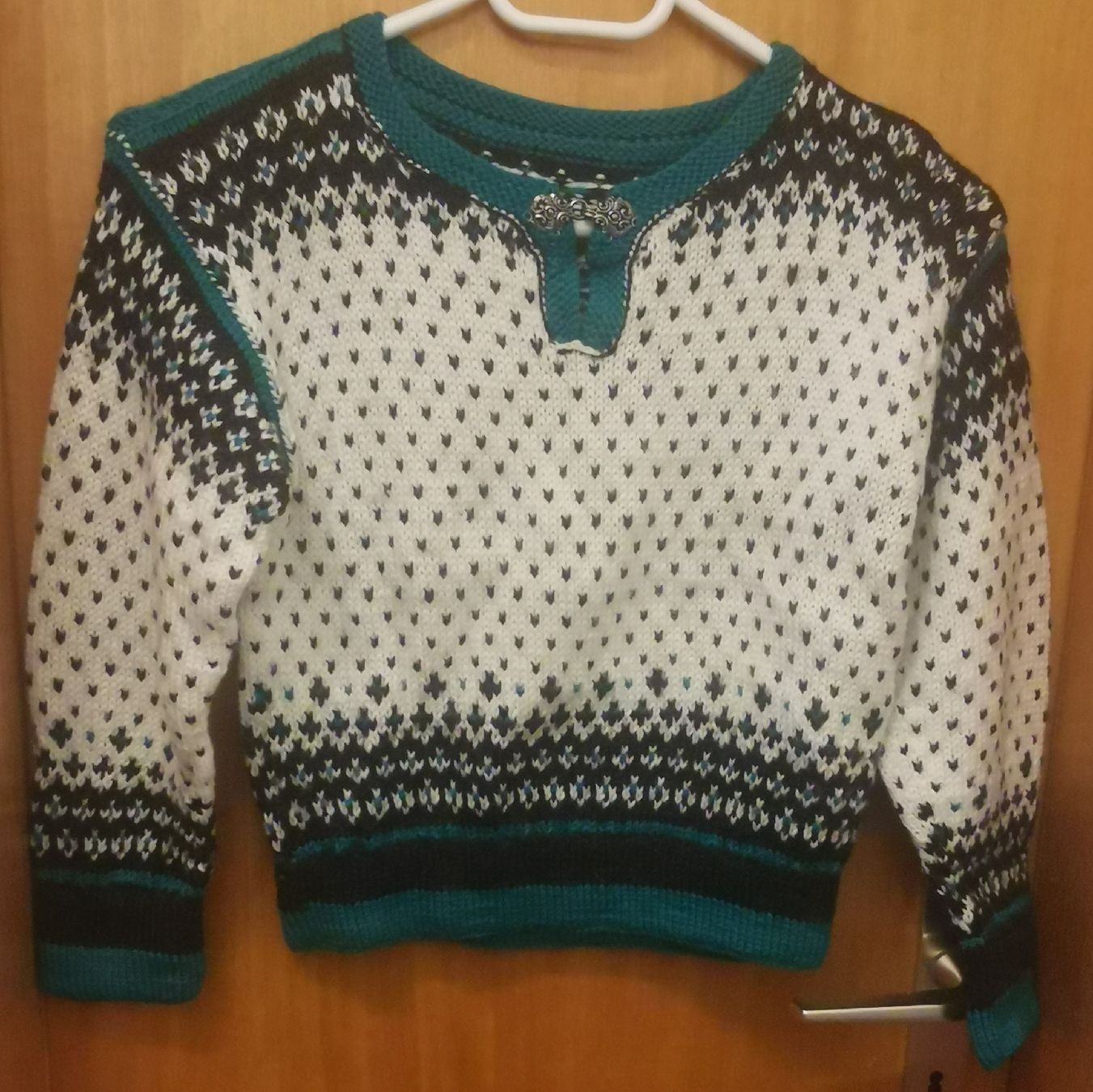 Maglioni & Felpe: Handgestickter Norweger-Kinderpullover – Nuovo (secondo la descrizione) da Uetendorf venduto da Timo2022