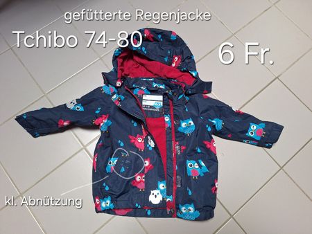 Gefütterte Regenjacke 74/80