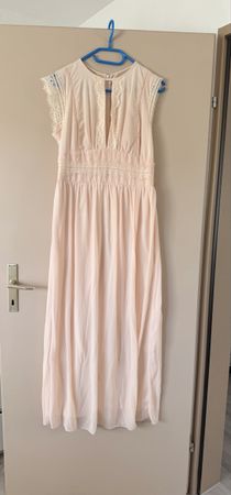 Festliches Sommerkleid Gr. 40, Rosa mit Spitze, Neuwertig