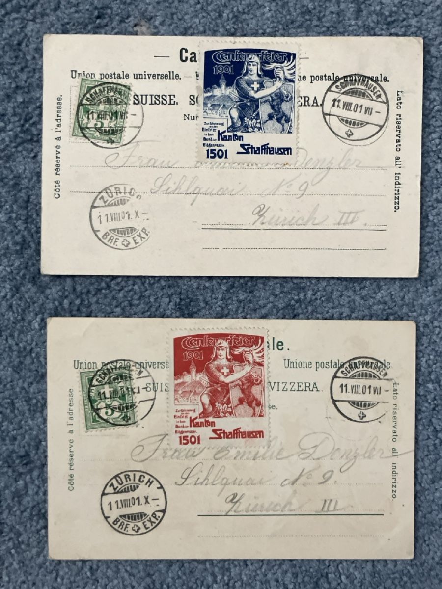 Tutti i francobolli: Schaffhausen mit Vignette – Usato da Gutenswil venduto da Antiques77