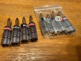 4 Bananenstecker HDZI Lautsprecher Stecker