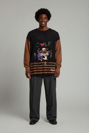 Dolores Vintage Golf-Pullover - Schwarz & Braun
