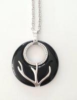 Silber 925 mit Onyx Anhänger ( rhodiniert) - NEU