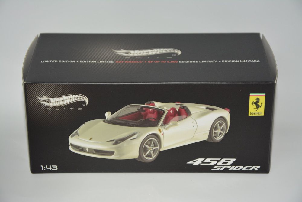 Ferrari 458 Spyder ELITE orders Hot wheels 1/43