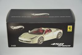 Ferrari 458 Spider , Hot Wheels Elite , 1:43