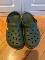 Men's Crocs - green with orange stripe size  M12 - 46/47