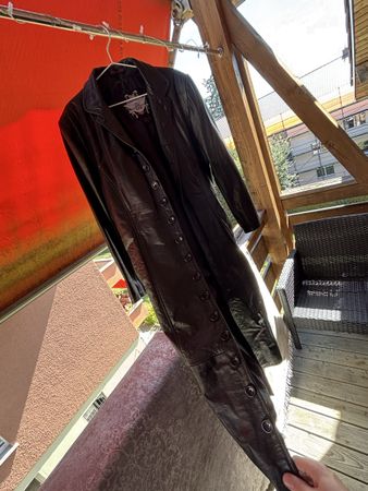 Leder Mantel Hard Leather Stuff schwarz Grösse M