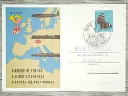 TR93 Carte Postale Suisse Journée du Timbre 1950